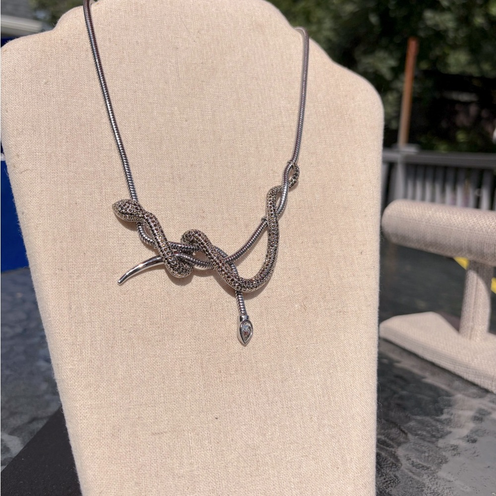 Retired Swarovski Silver Snake Necklace